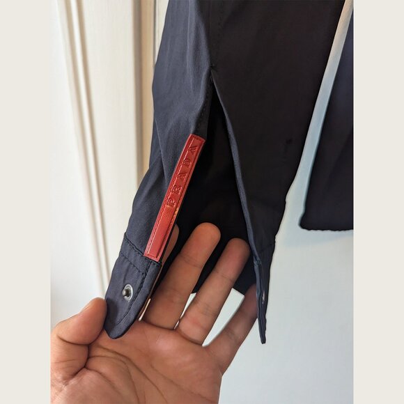 PRADA - Vintage navy snap button shirt - Sz M - Picture 3 of 6